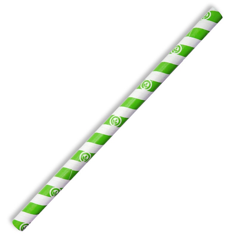 10mm Jumbo Green Stripe BioStraw 1