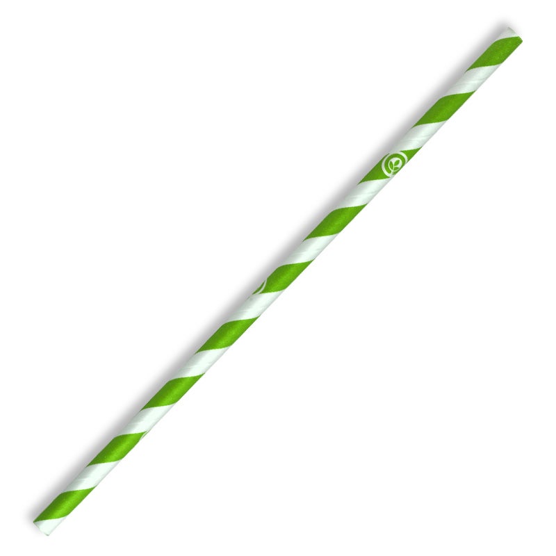 6mm Regular Green Stripe BioStraw 1