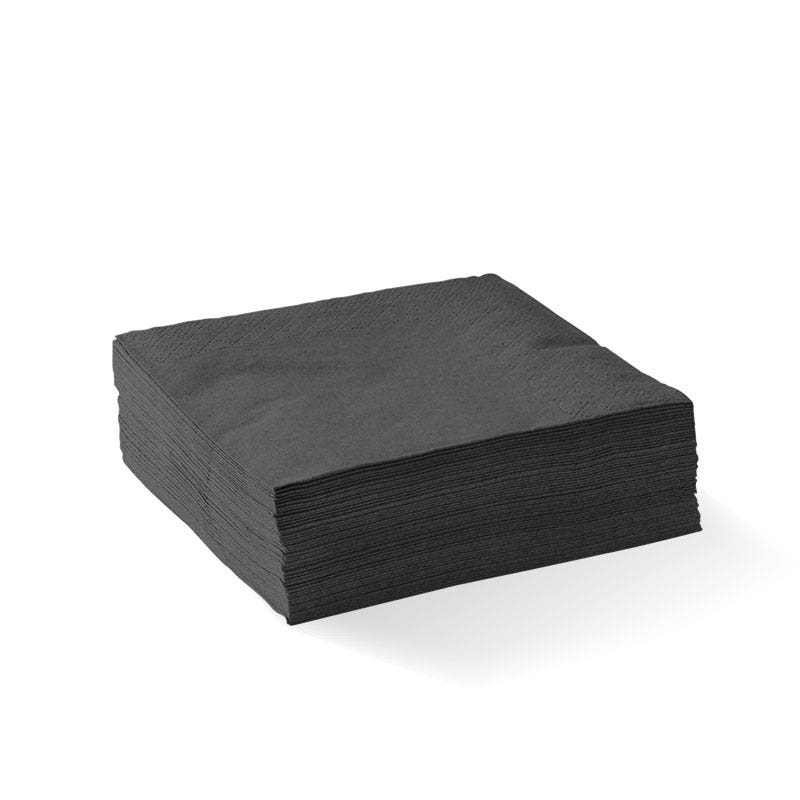 2-Ply Black Corner Embossed Cocktail BioNapkin 1