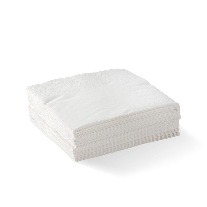 2-Ply White Corner Embossed Cocktail BioNapkin 1