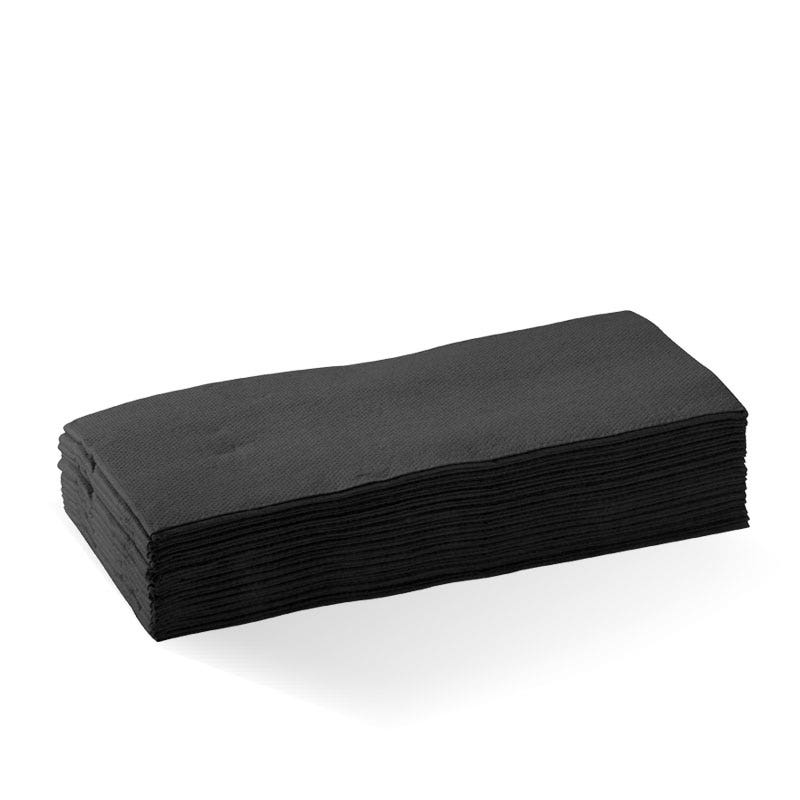 2-Ply 1/8 Fold Black Quilted Dinner BioNapkin 1