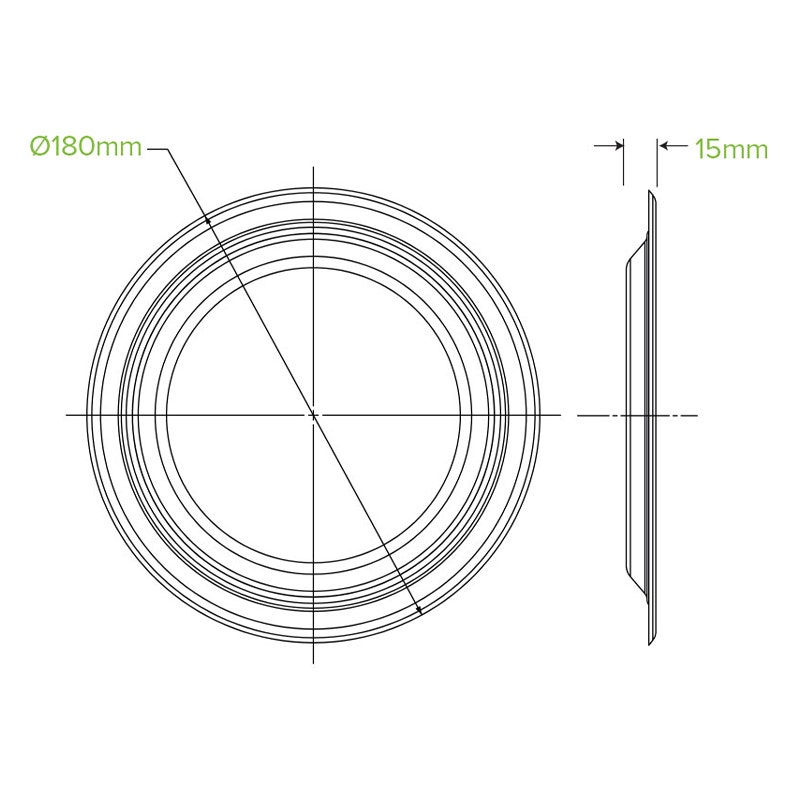10 Pack - 18cm / 7" Round Plant Fibre Plates in Plastic Sleeves 2