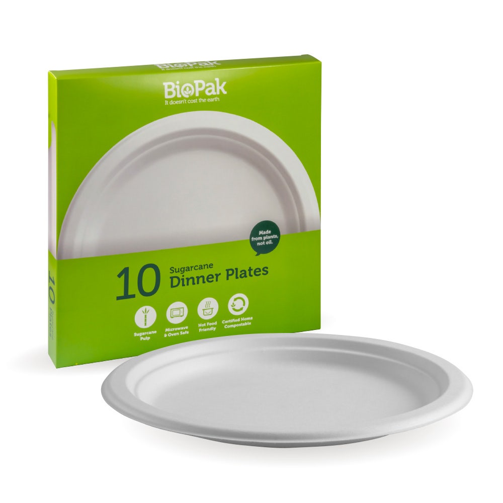 10 Pack - 25cm / 10" Round Plant Fibre Plate 1