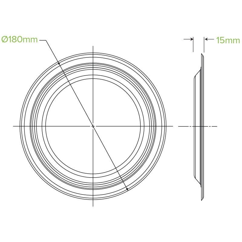 10 Pack - 18cm / 7" Round Plant Fibre Plates in Plastic Sleeves 2