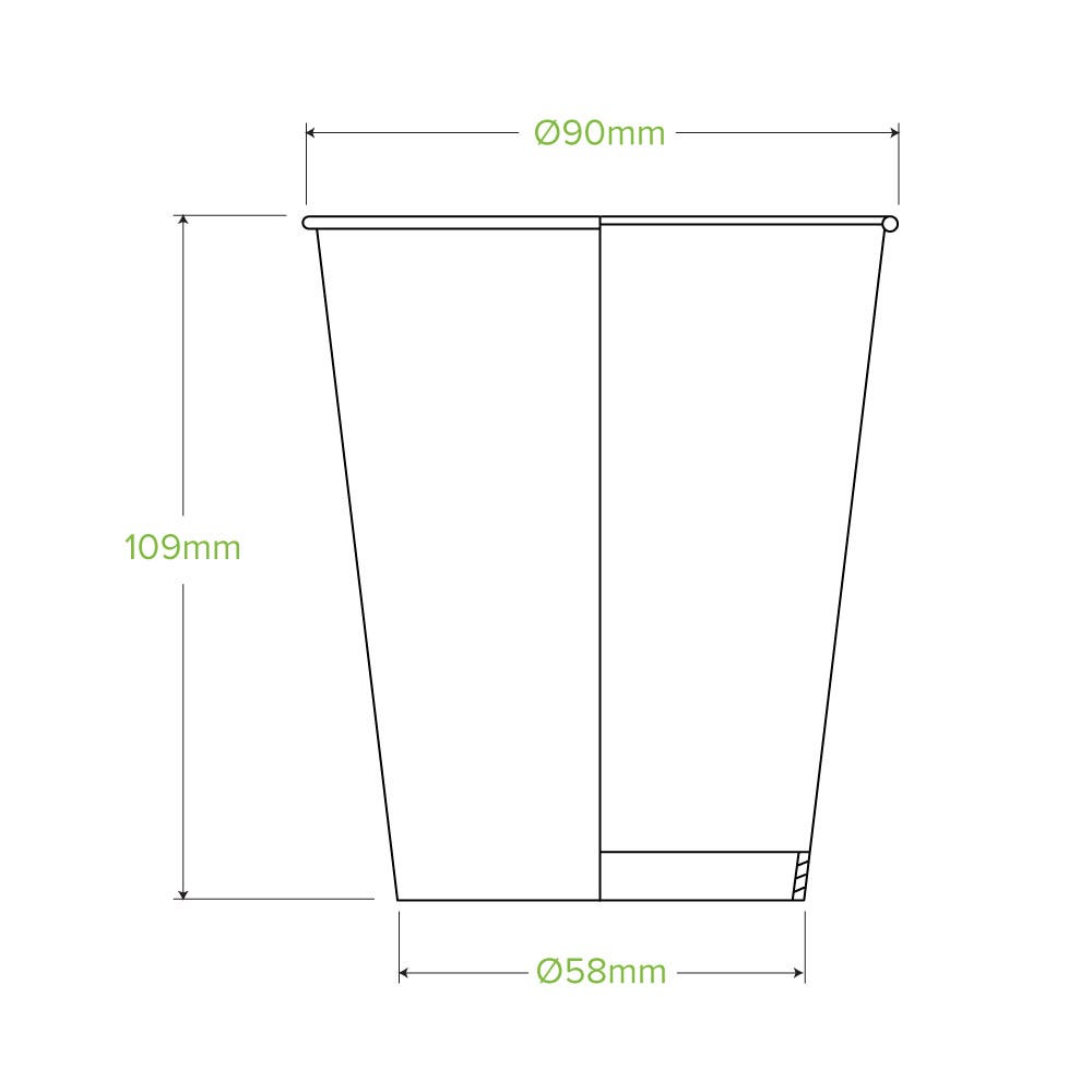25 Pack - 390ml / 12oz Cold Paper BioCup 2